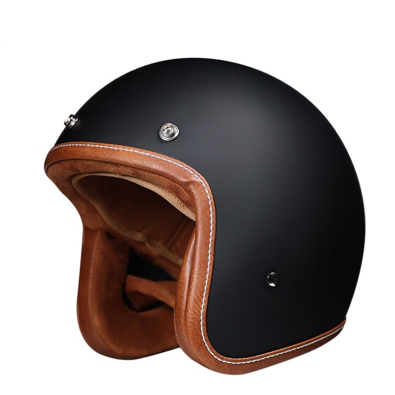 HOT sale Open Face Half PU Leather Helmet Moto Motorcycle Helmets vintage  Motorbike Headgear Casque Casco