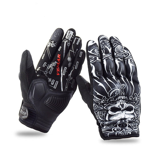 Skull Rock Design Stylish Motorcycle Gloves