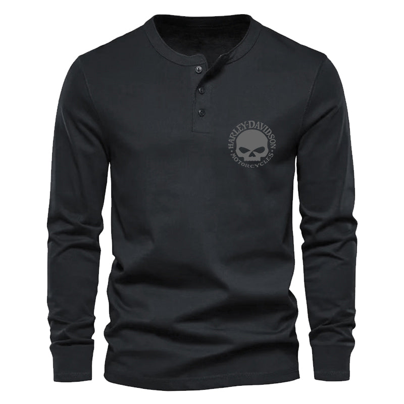 H D Skull Logo Pullover Long-sleeved T-shirt