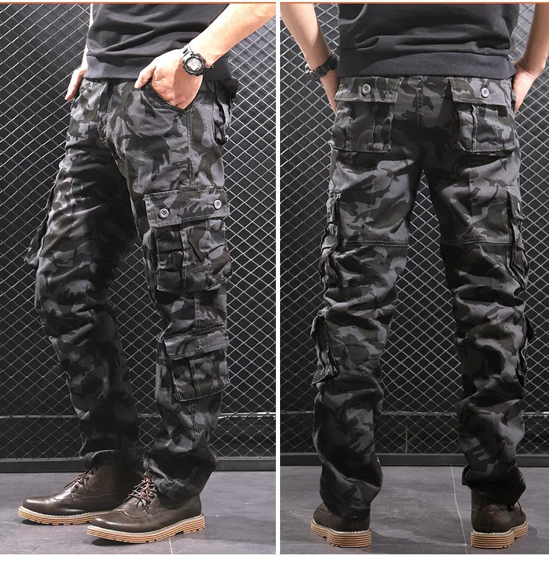 Camouflage Multi Pockets Military Cotton Cargo Trousers