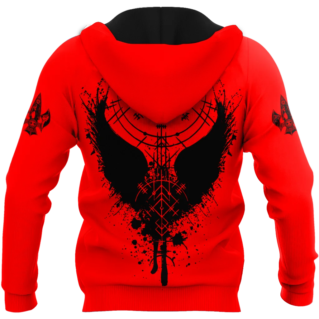 Red 3D Skull Printing Topwear