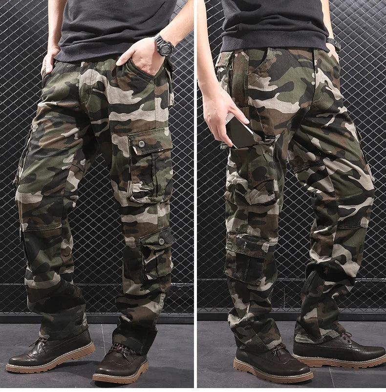 Camouflage Multi Pockets Military Cotton Cargo Trousers