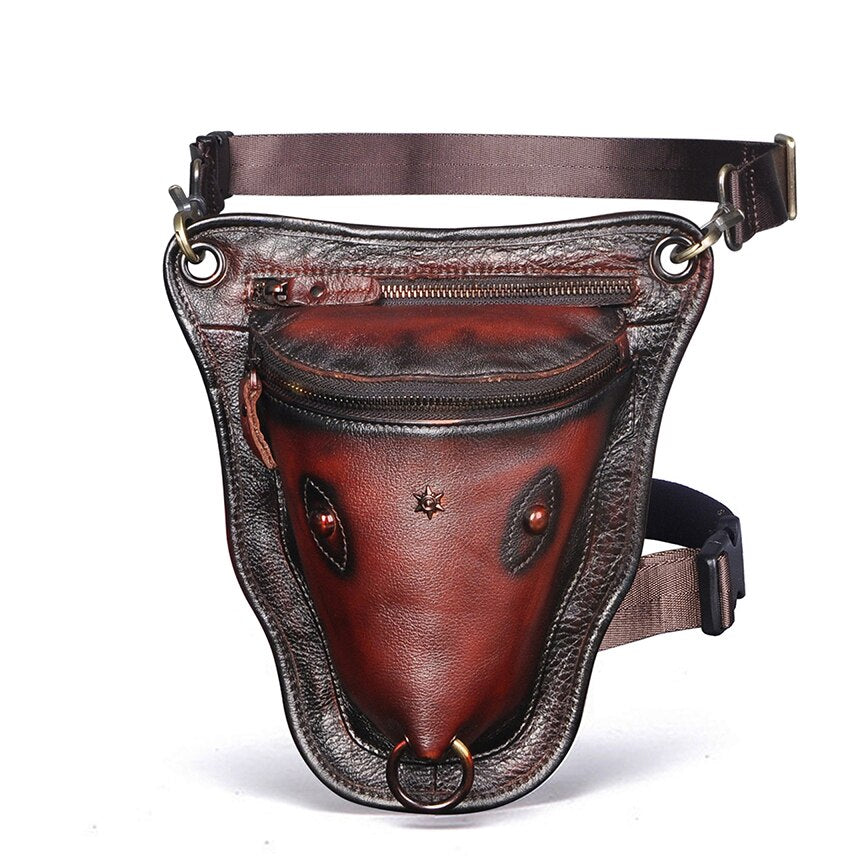 Genuine Leather Designer Retro Classic Leg Bag