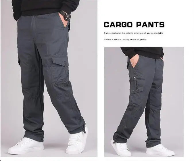 Winter Fleece Thick Warm  Baggy Cargo Pants