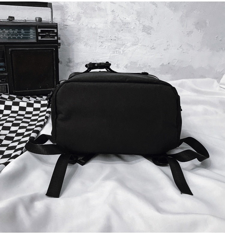 Black Large Capacity Nylon Backpack