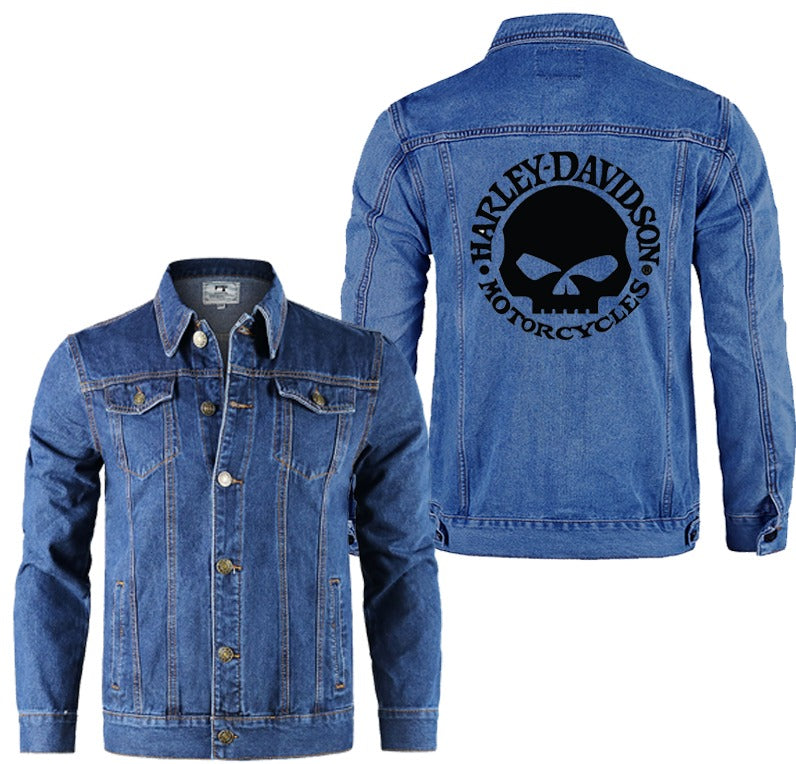 H D Skull Logo Denim Jacket