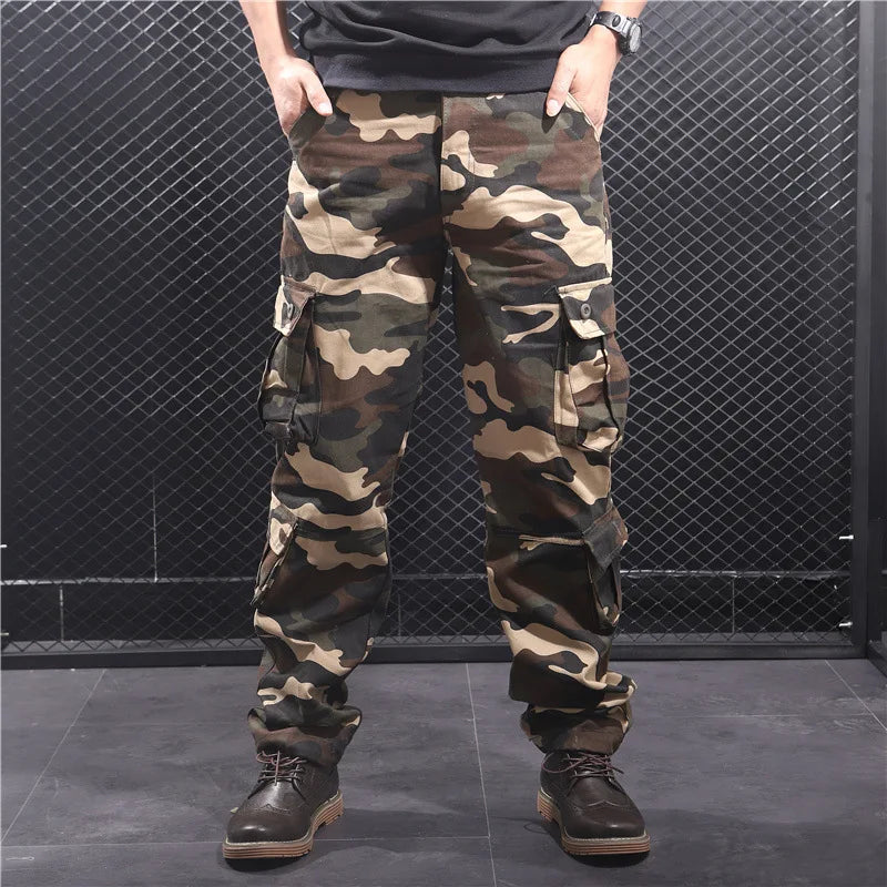 Camouflage Multi Pockets Military Cotton Cargo Trousers