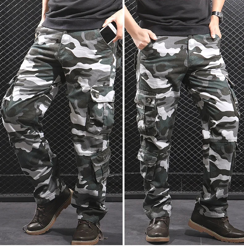 Camouflage Multi Pockets Military Cotton Cargo Trousers