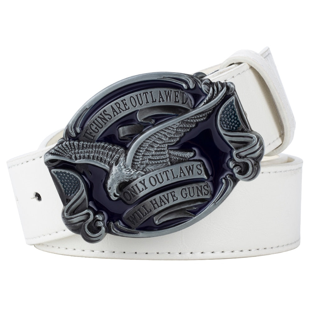 Metal Buckle Cowboy Eagle Belt