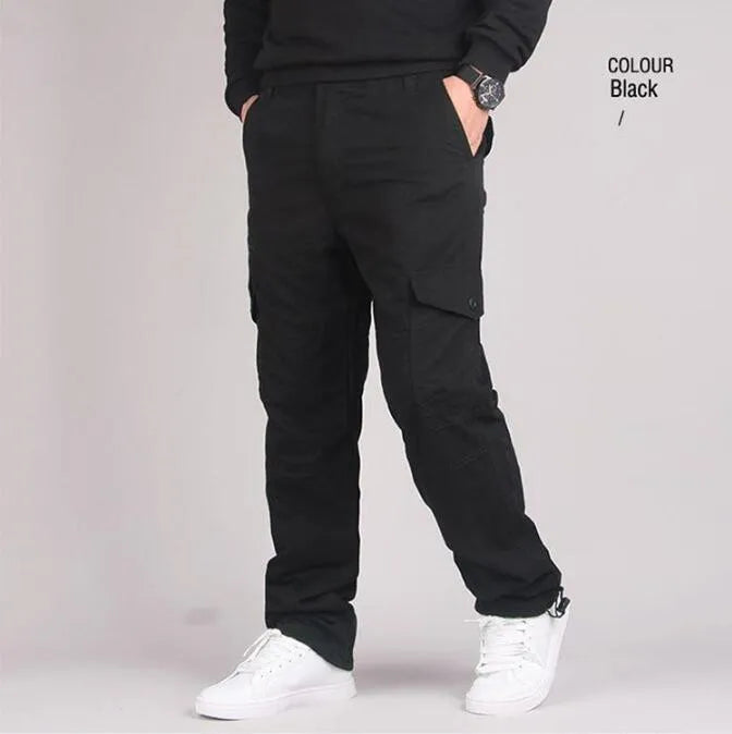 Winter Fleece Thick Warm  Baggy Cargo Pants