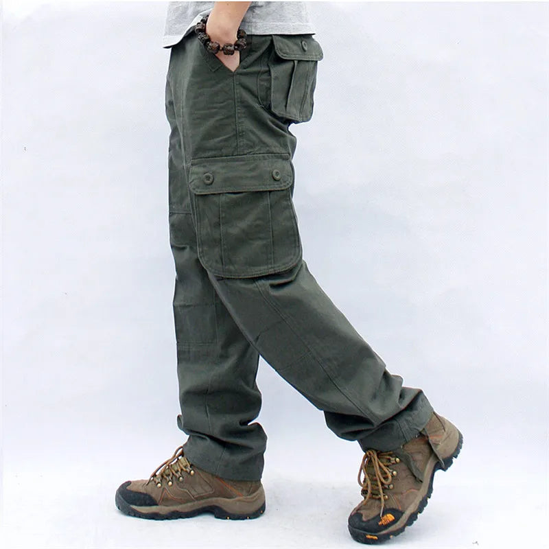 Zipper Multi Pocket Cotton Cargo Pants