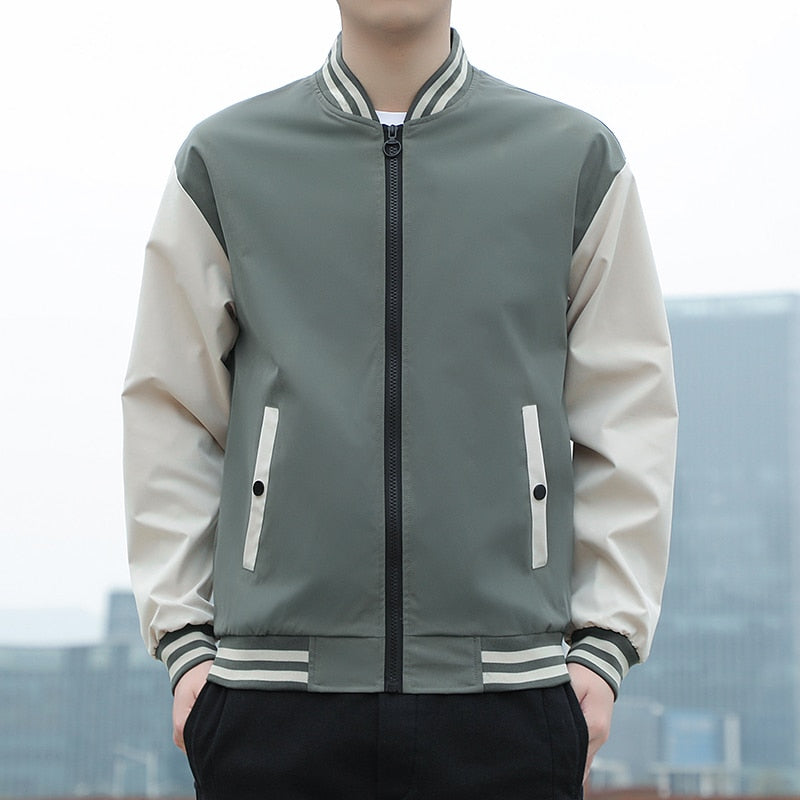 Stand Collar Korean Style  Baseball Jacket