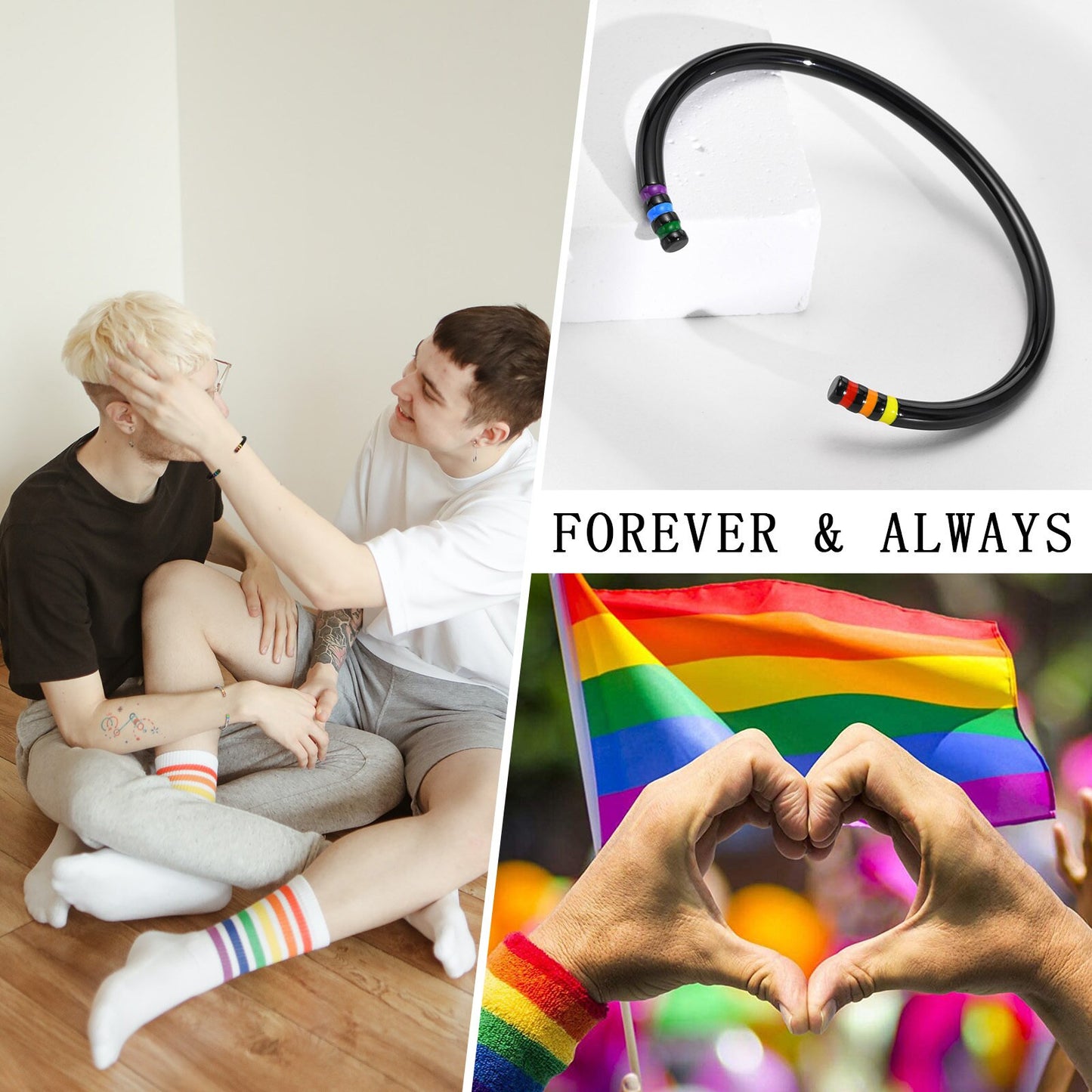 LGBTQ Pride Cuff Bangle Bracelets