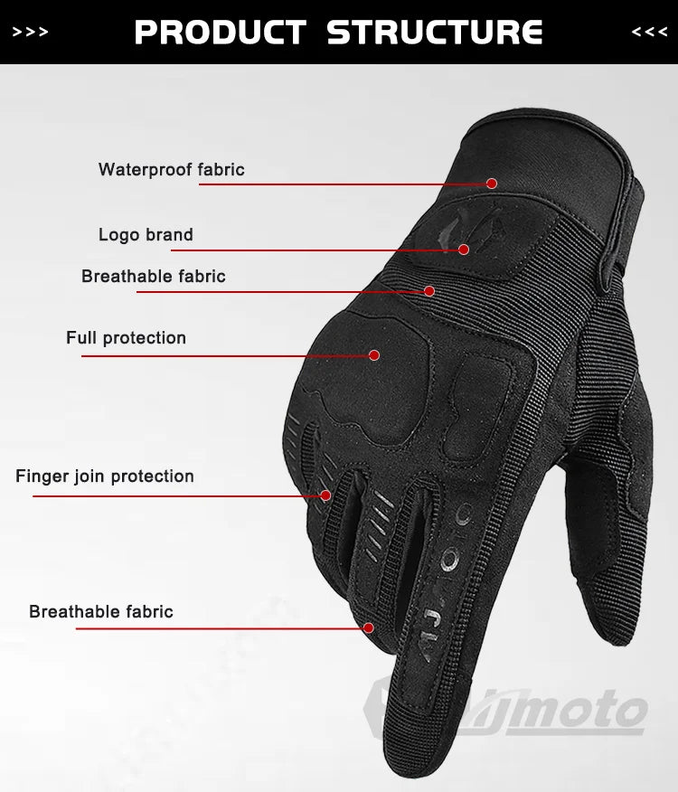 Black Brown Breathable Motocross Gloves