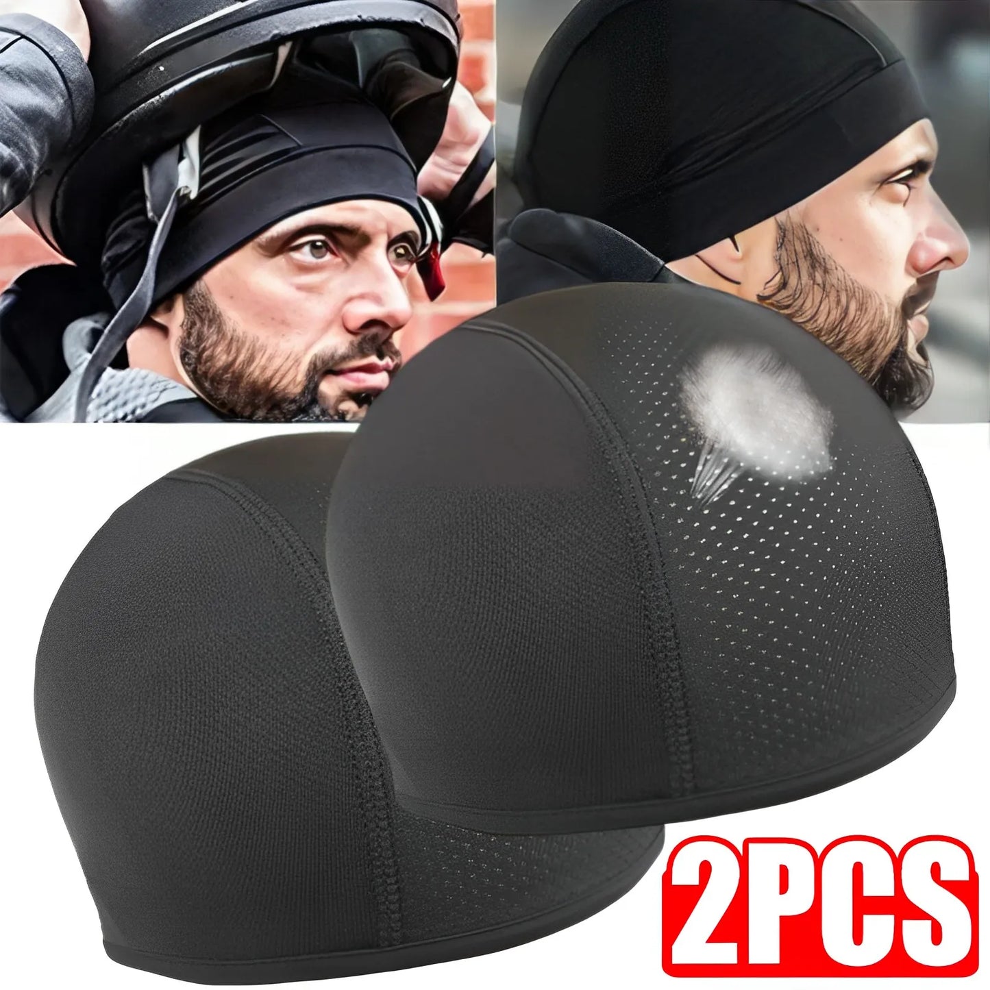 2 Piece Motorcycle Helmet Inner Quick Dry Breathable Cap – xroder