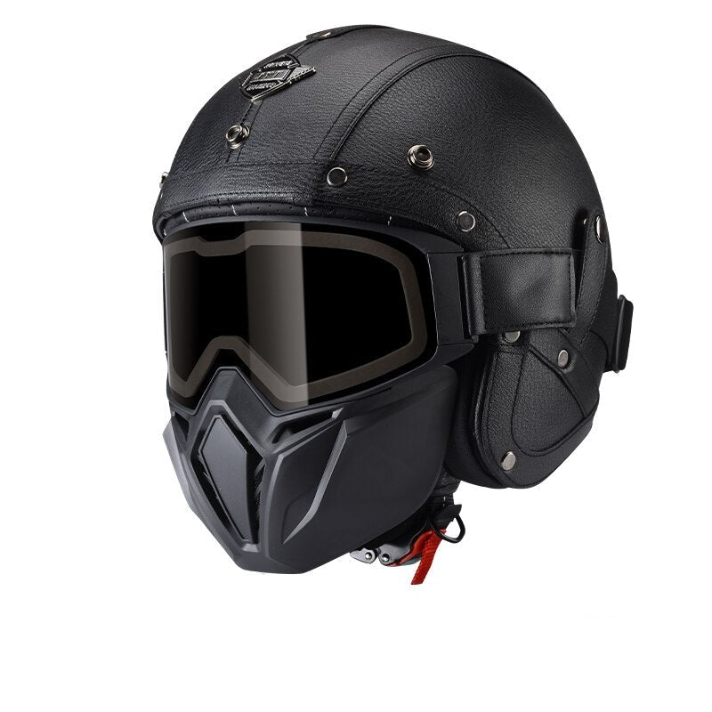 Motorcycle Vintage sun visor helmet 3/4 Open Face Helmets Casco
