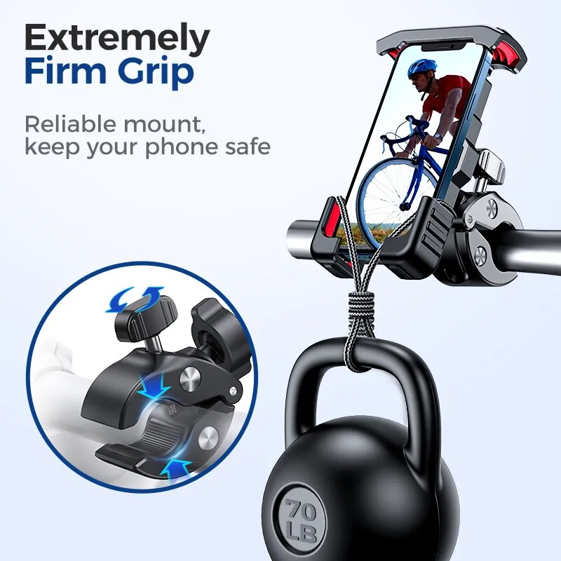 Aluminum Alloy Mount with Vibration Dampener Motorcycle Phone Holder