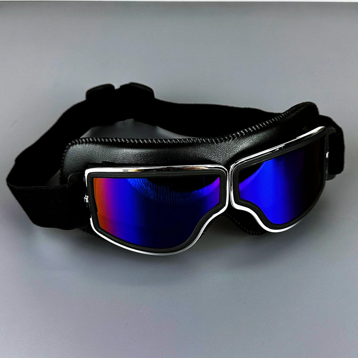 Retro Motorcycle Pilot Windproof Leather Glasses