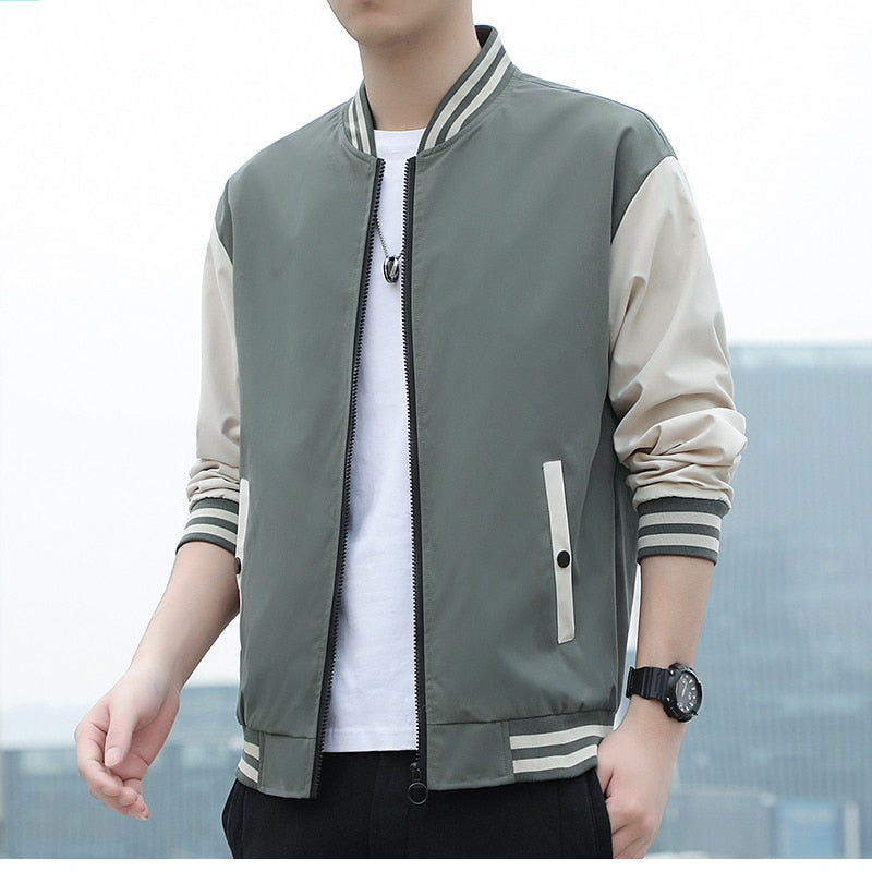 Stand Collar Korean Style  Baseball Jacket