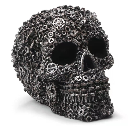 Resin Screw Gear Mechanical Style Skull Decorative Crafts