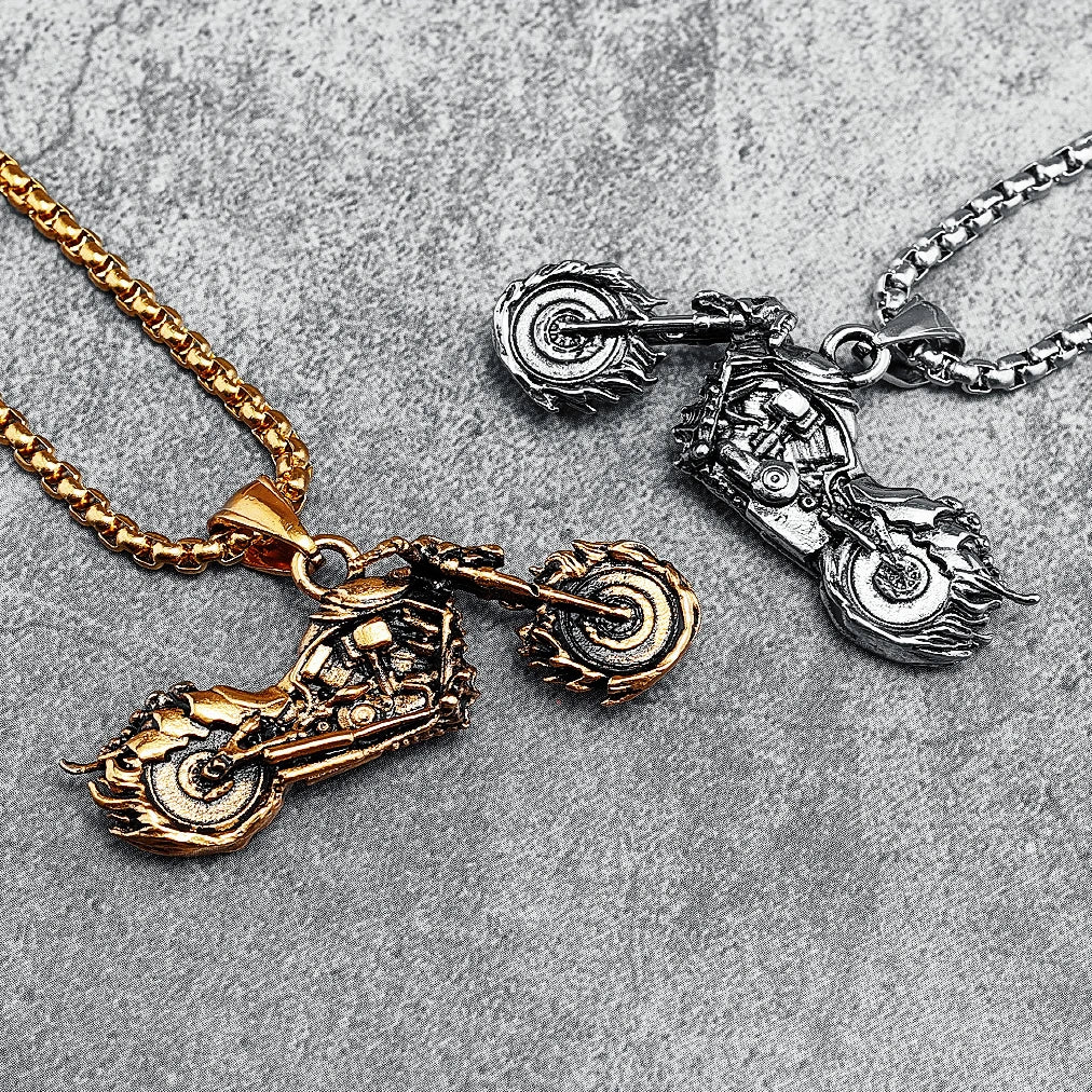Stainless Steel Motorcycle Necklace