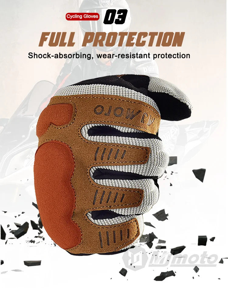 Black Brown Breathable Motocross Gloves