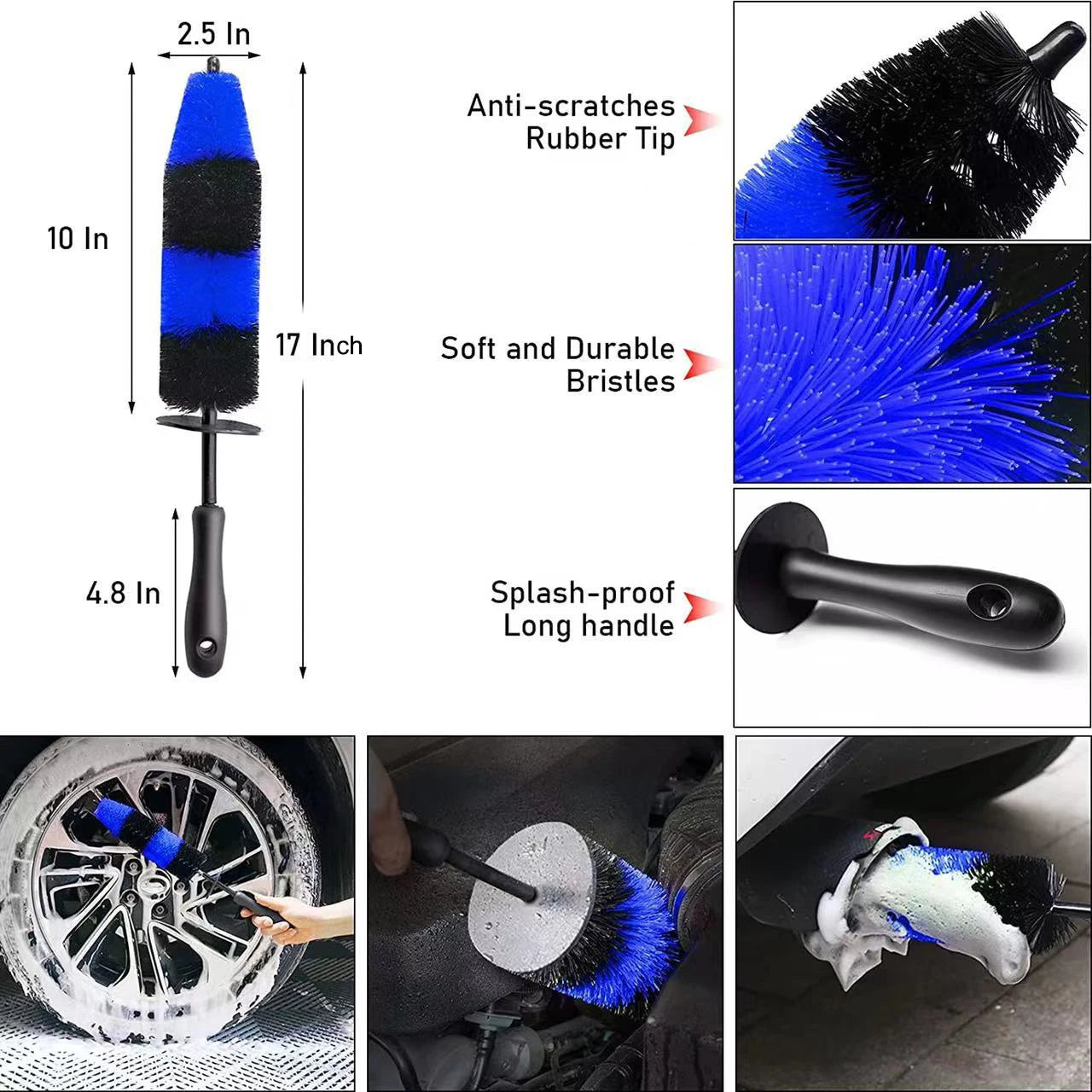 Car Wheel Cleaning Brush With Long Handle