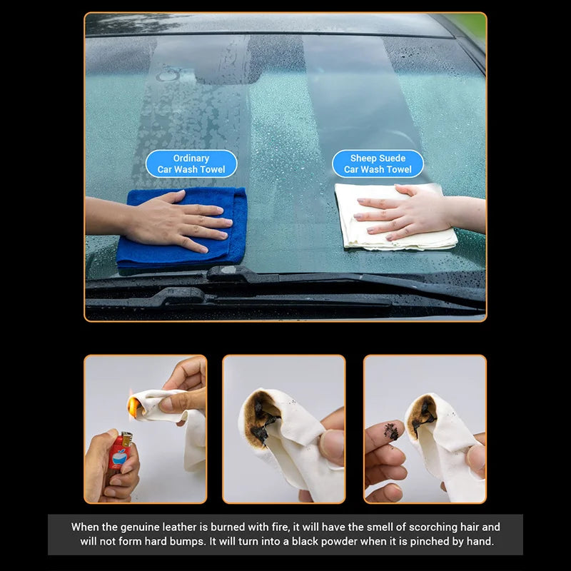 Natural Chamois Car Care Cleaning Cloth Genuine Sheepskin
