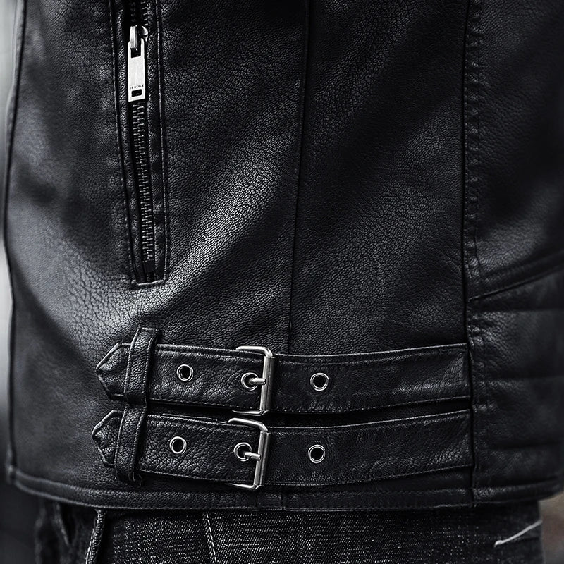 Black Slim Fit Jacket PU Leather Jacket