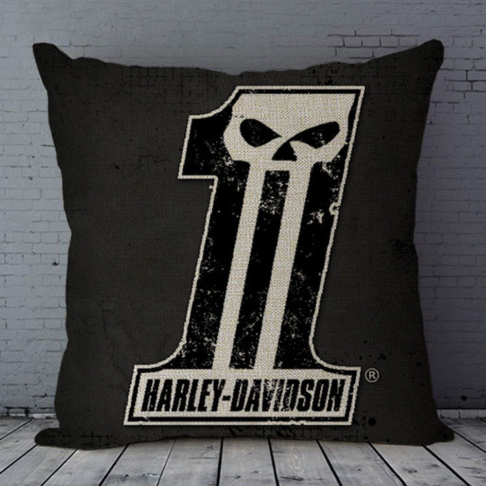 Motorcycle H D Cotton Linen Square Throw Pillow Cover