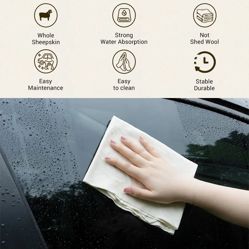 Natural Chamois Car Care Cleaning Cloth Genuine Sheepskin