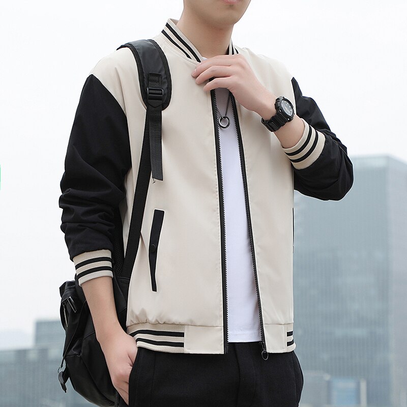 Stand Collar Korean Style  Baseball Jacket