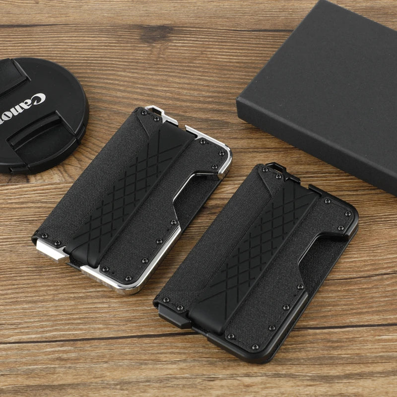 Leather RFID Aluminum Alloy Card Holder