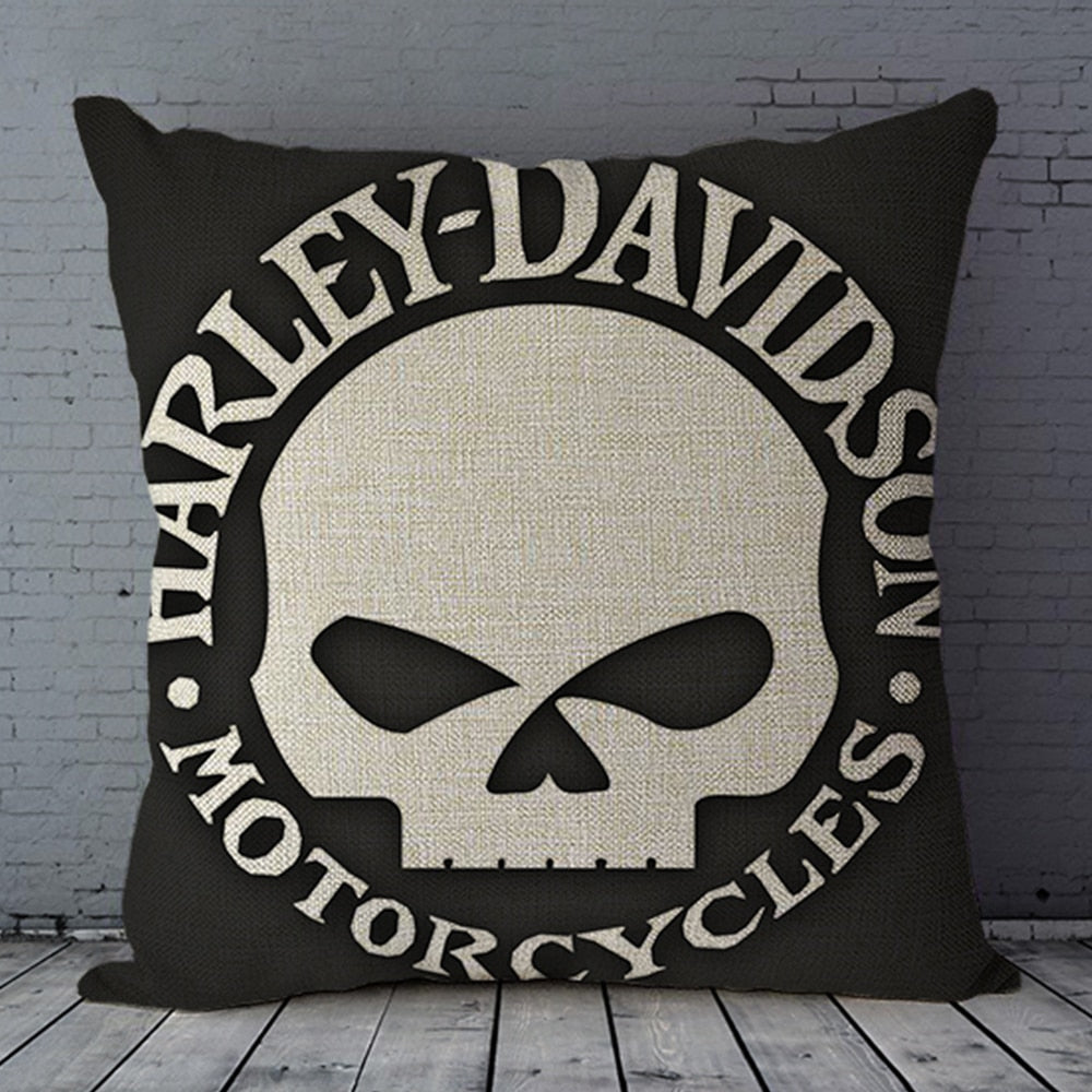 Motorcycle H D Cotton Linen Square Throw Pillow Cover