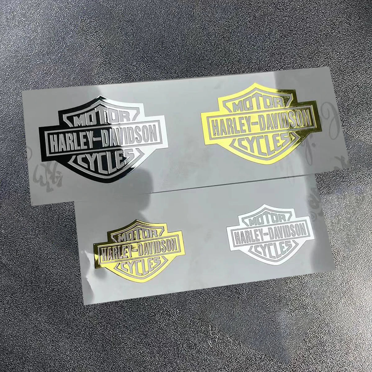 H D Motorcycle Alloy 3D Emblem Metal Badge Stickers GOLD & SILVER