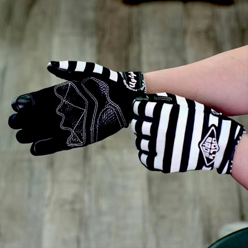 Striped Pattern Motorcycle Gloves