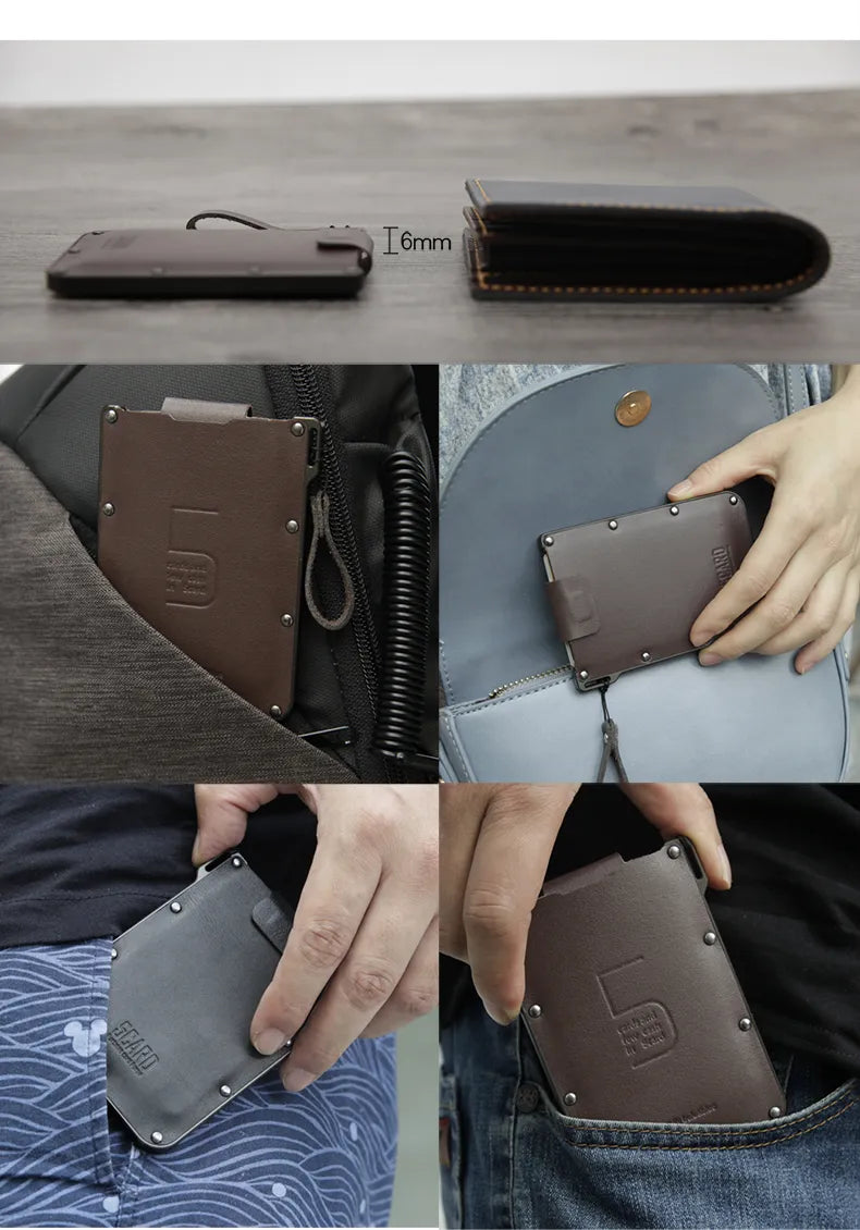 Genuine Leather Anti Rfid Credit Card Holder