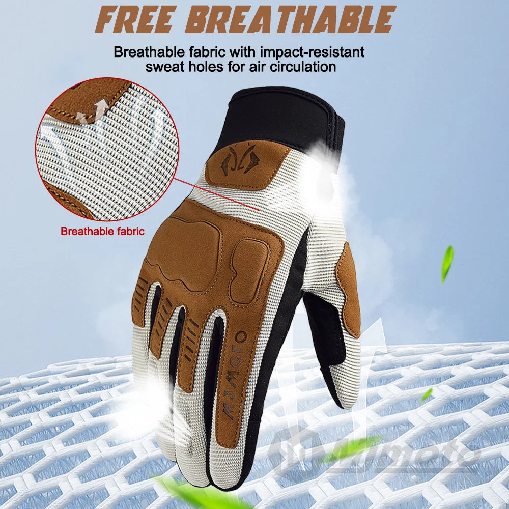 Black Brown Breathable Motocross Gloves