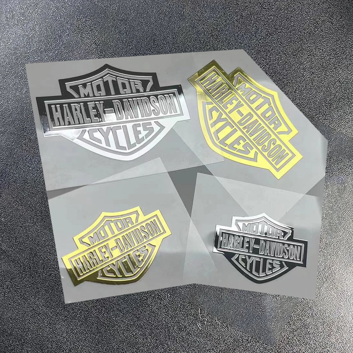 H D Motorcycle Alloy 3D Emblem Metal Badge Stickers GOLD & SILVER