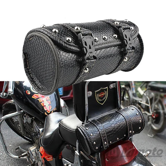 Black Crocodile Pattern Retro Motorcycle Cruiser Tool Bag