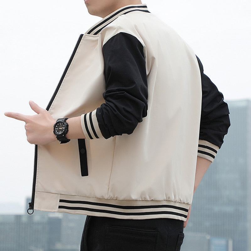 Stand Collar Korean Style  Baseball Jacket