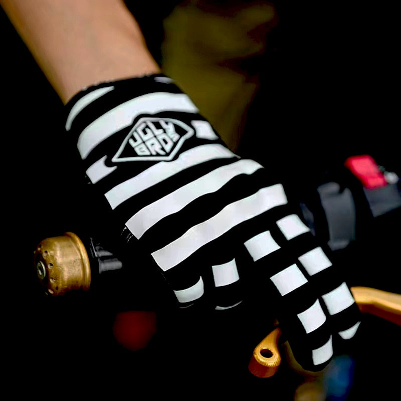 Striped Pattern Motorcycle Gloves