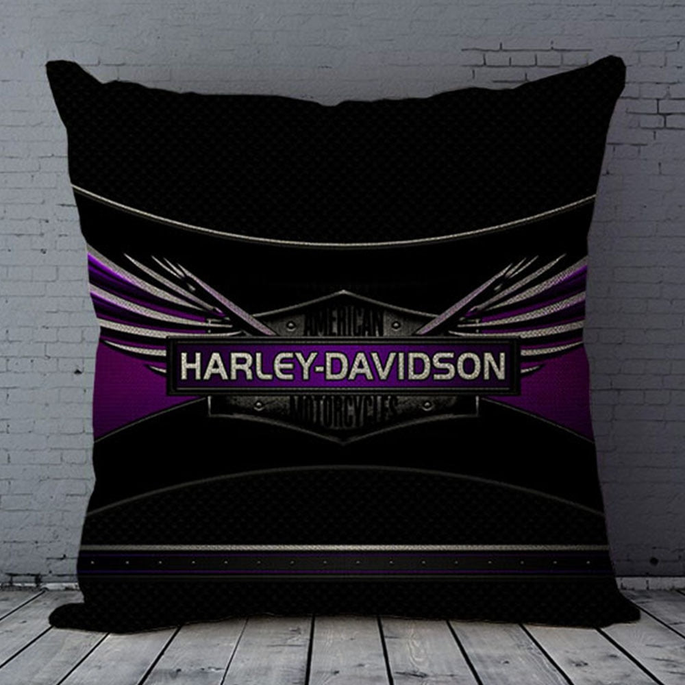 Motorcycle H D Cotton Linen Square Throw Pillow Cover