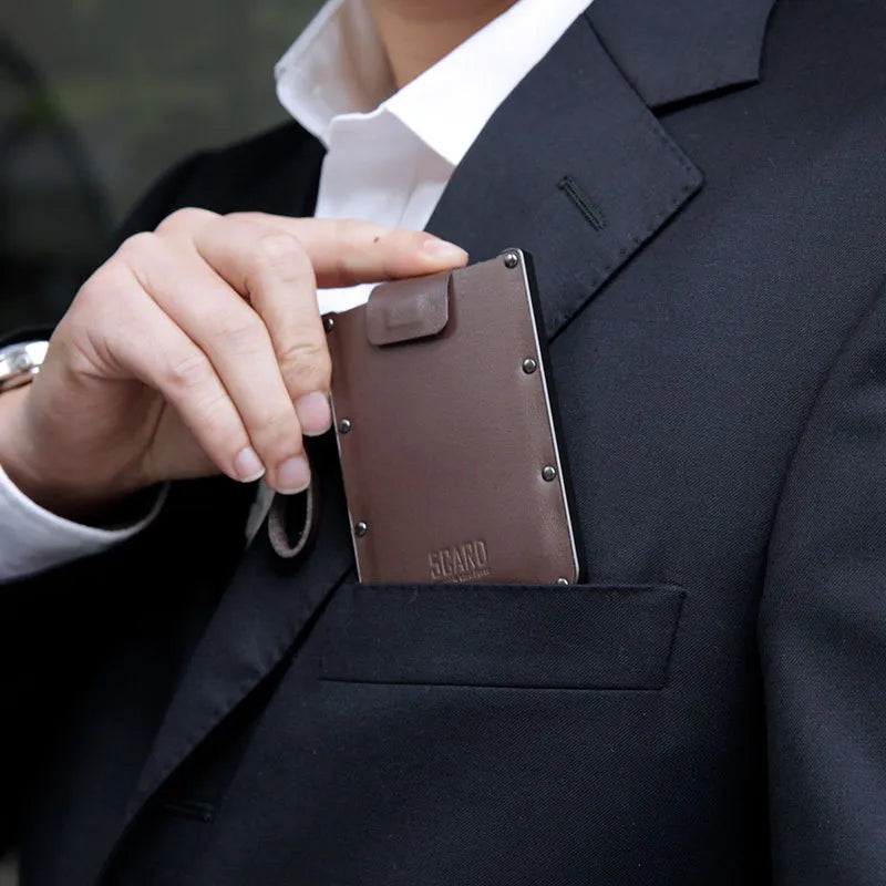 Genuine Leather Anti Rfid Credit Card Holder