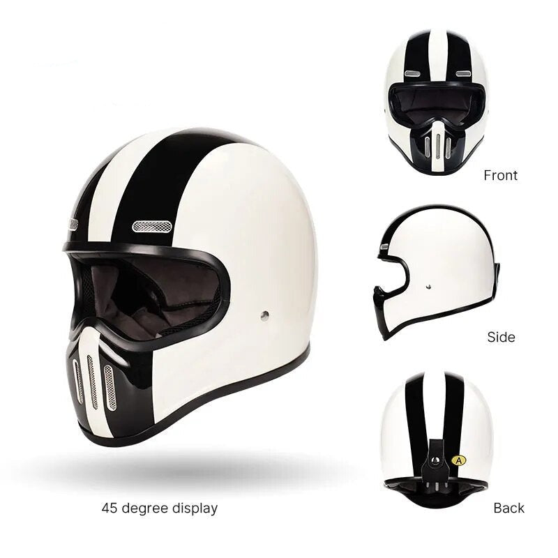 Full Face Light Weight Cafe Racer Motorcycle Helmet