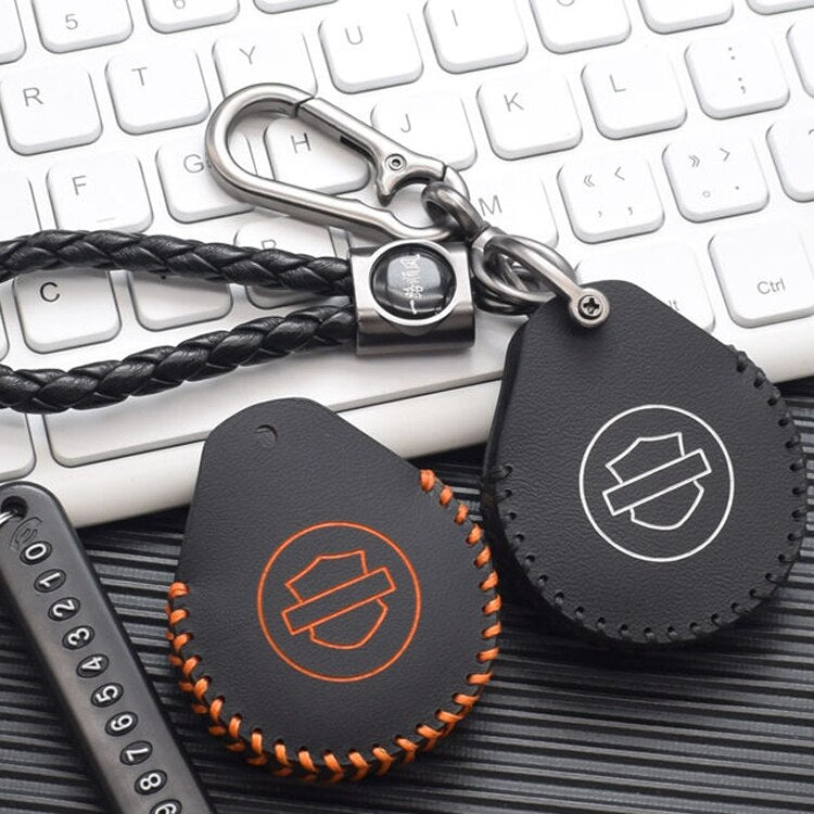 Handmade Genuine Leather Smart Key Case for H D Motorcycles