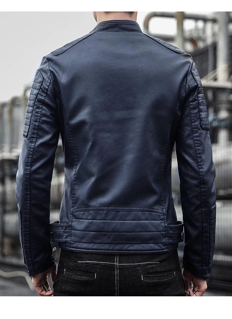 Black Slim Fit Jacket PU Leather Jacket