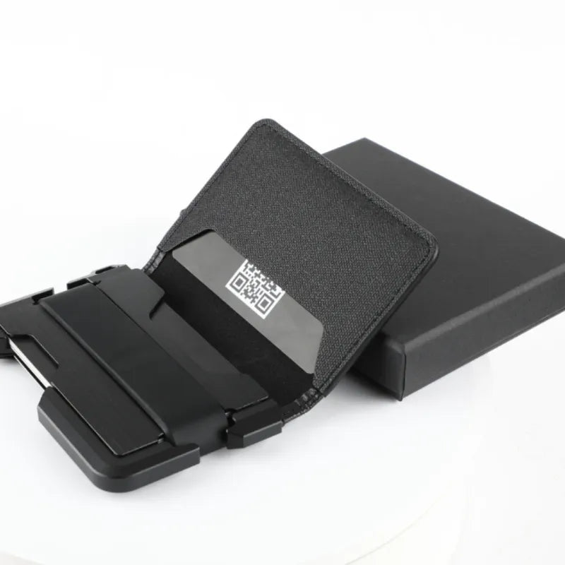 Leather RFID Aluminum Alloy Card Holder