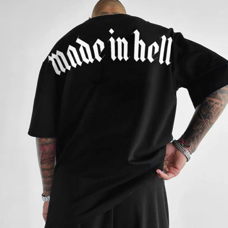 Made In Hell Oversized Short Sleeve O Neck T-Shirt