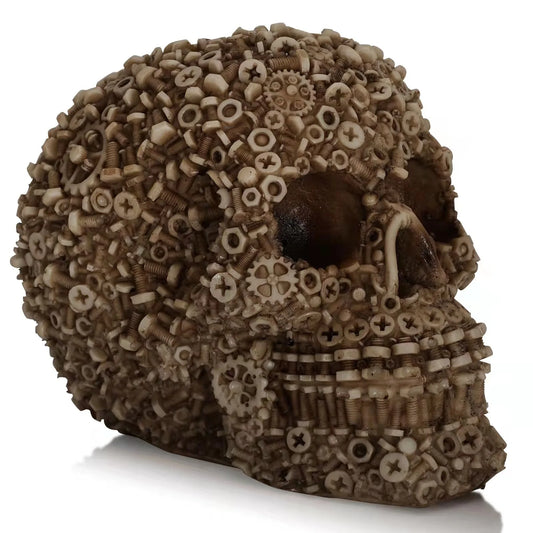 Resin Screw Gear Mechanical Style Skull Decorative Crafts